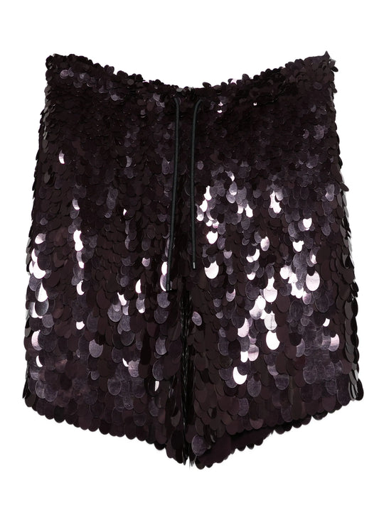 sequin-embellished drawstring shorts