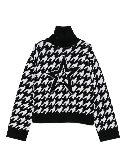 houndstooth-pattern jumper