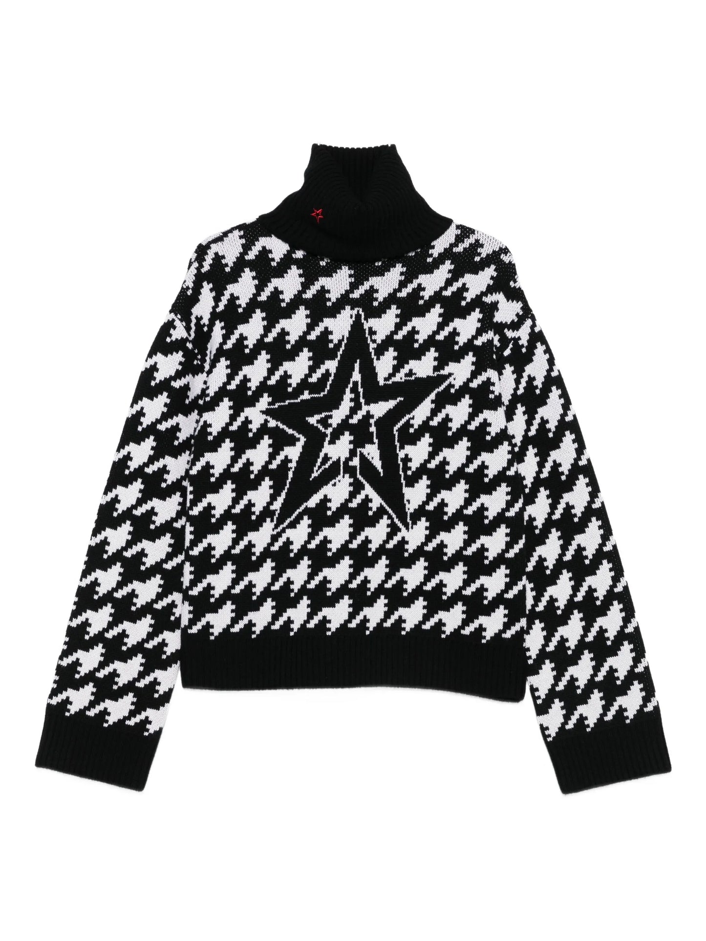 houndstooth-pattern jumper