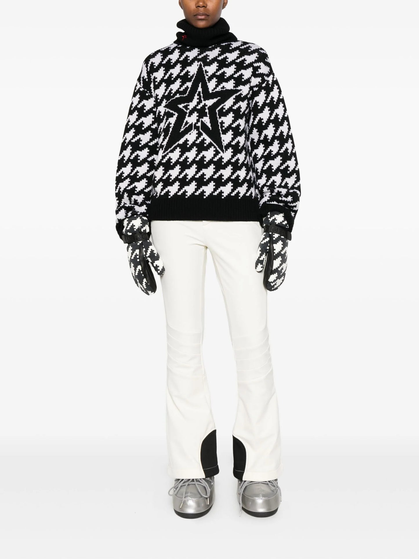houndstooth-pattern jumper