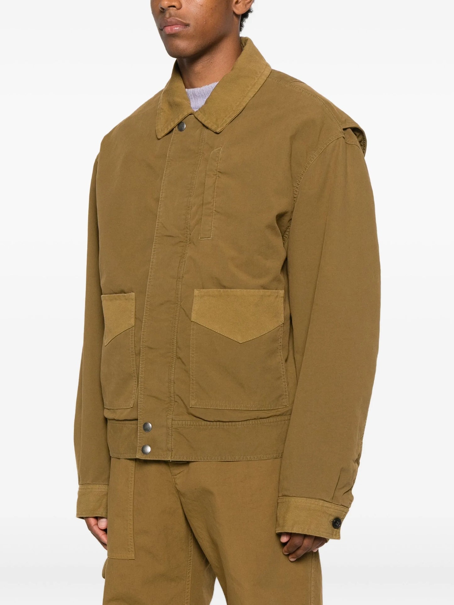 flap-pocket cotton jacket
