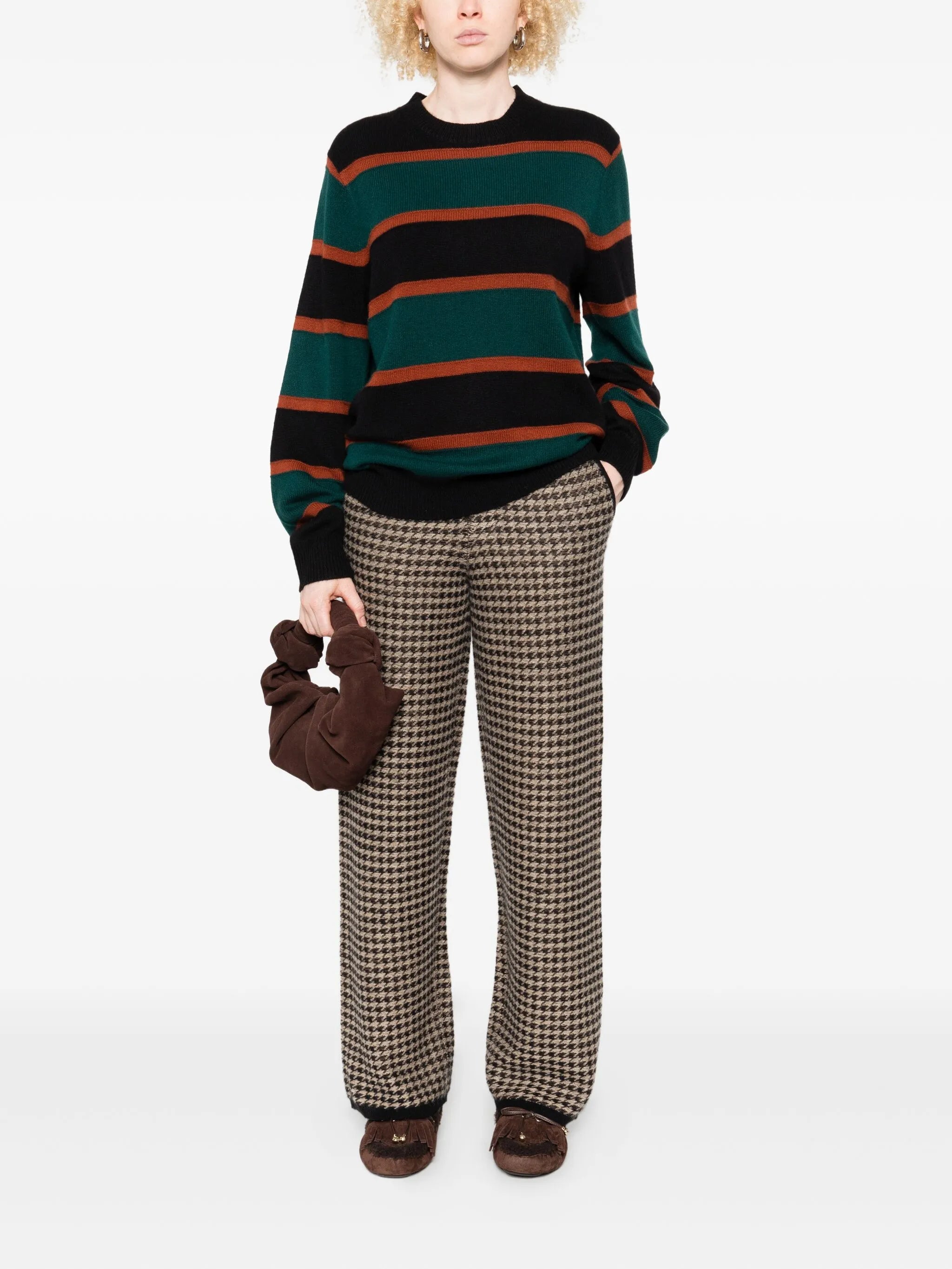 striped crew-neck sweater