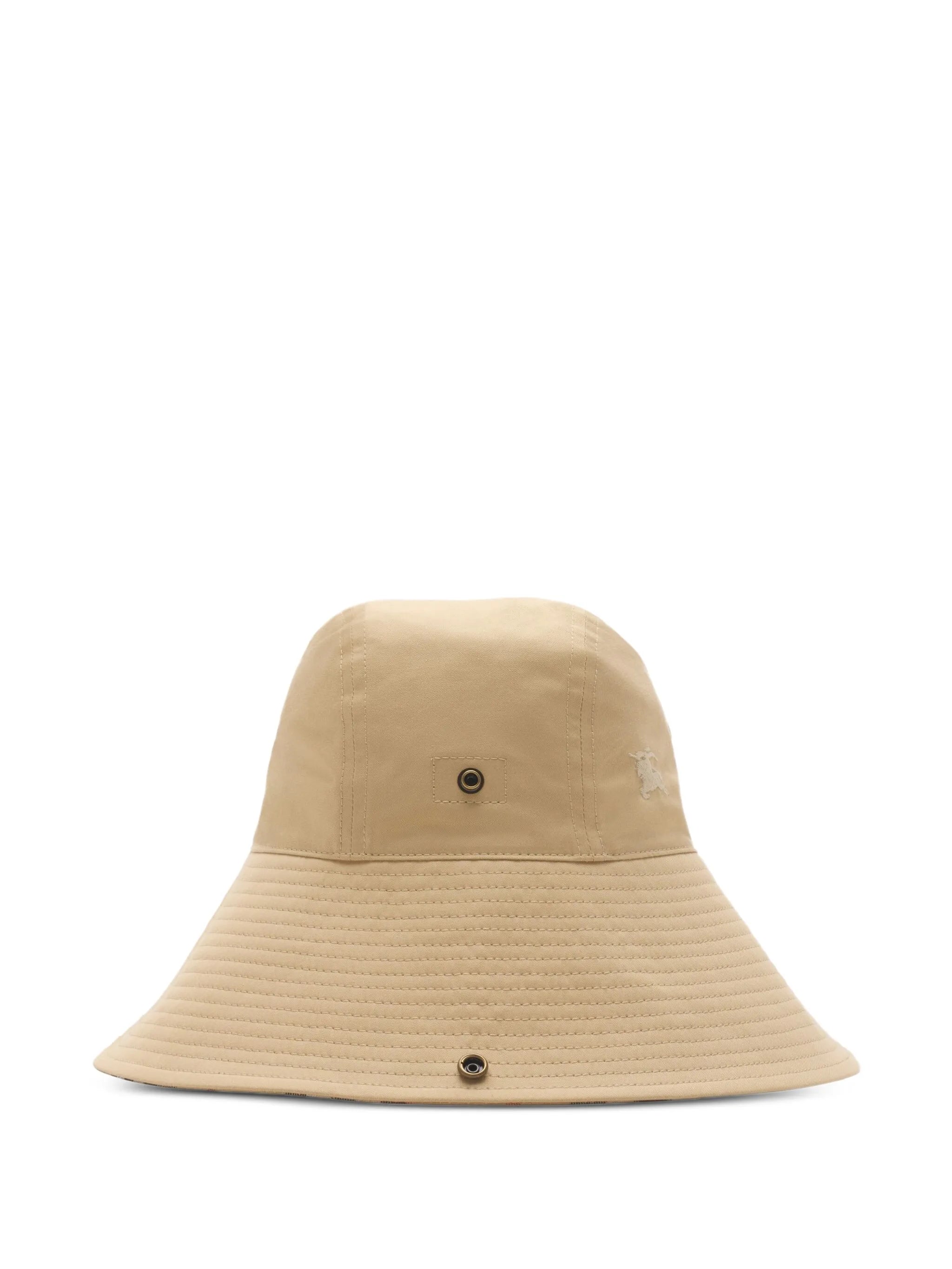 check-print cabardine hat
