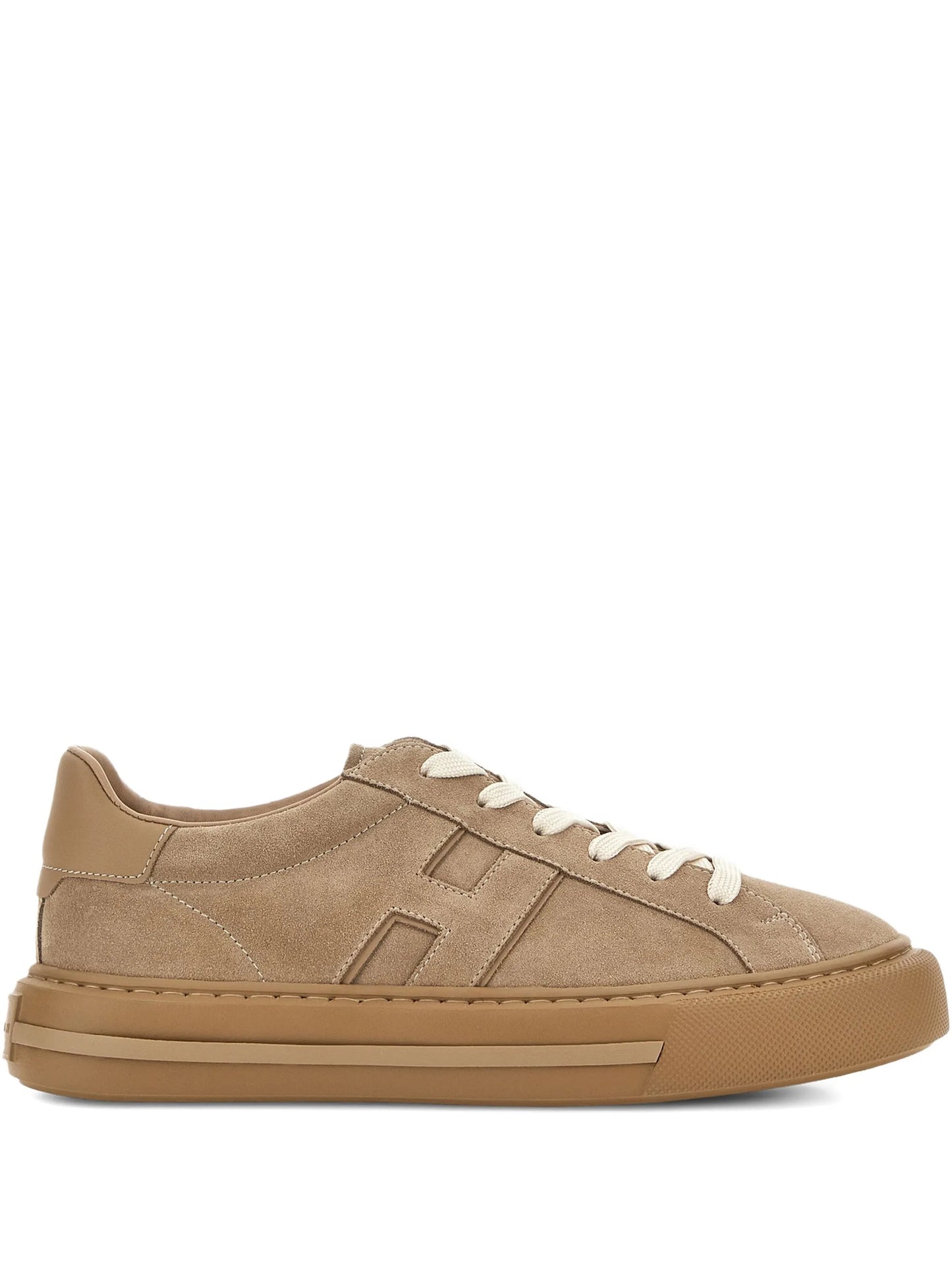 logo-patch suede sneakers