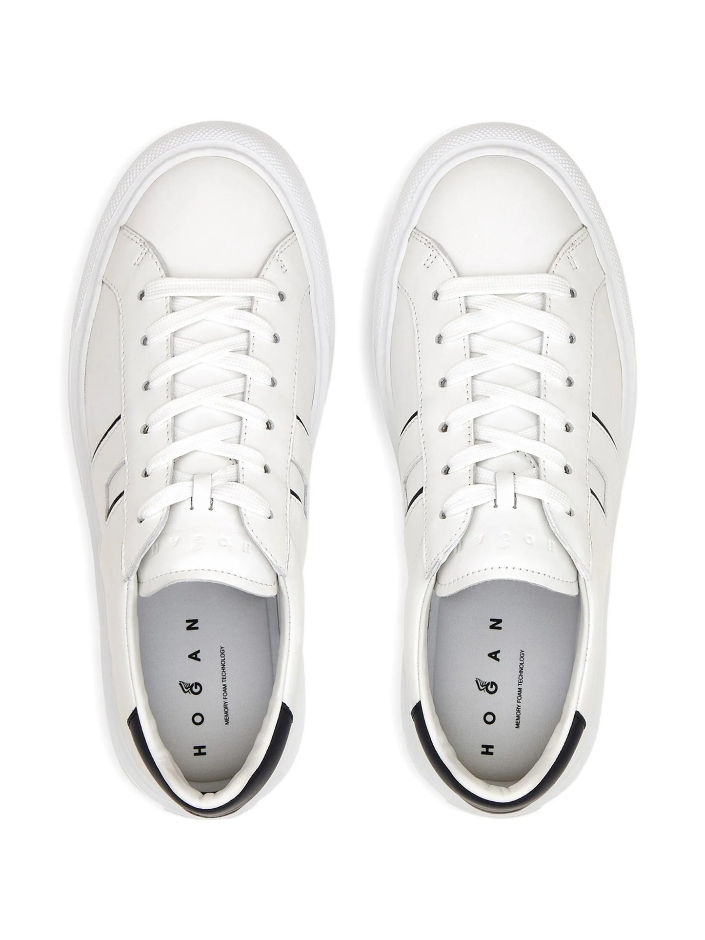 H691 logo-embellished leather sneakers