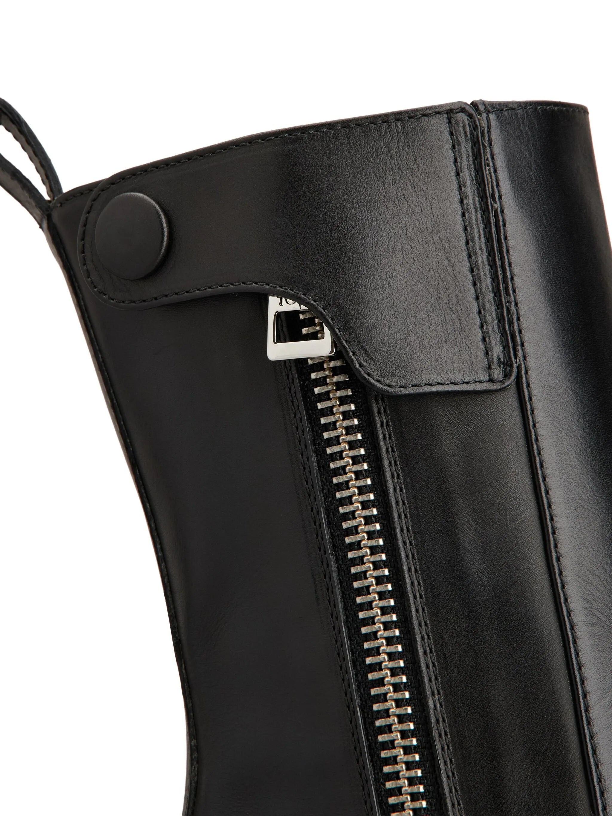 leather zip-fastening block-heel boots