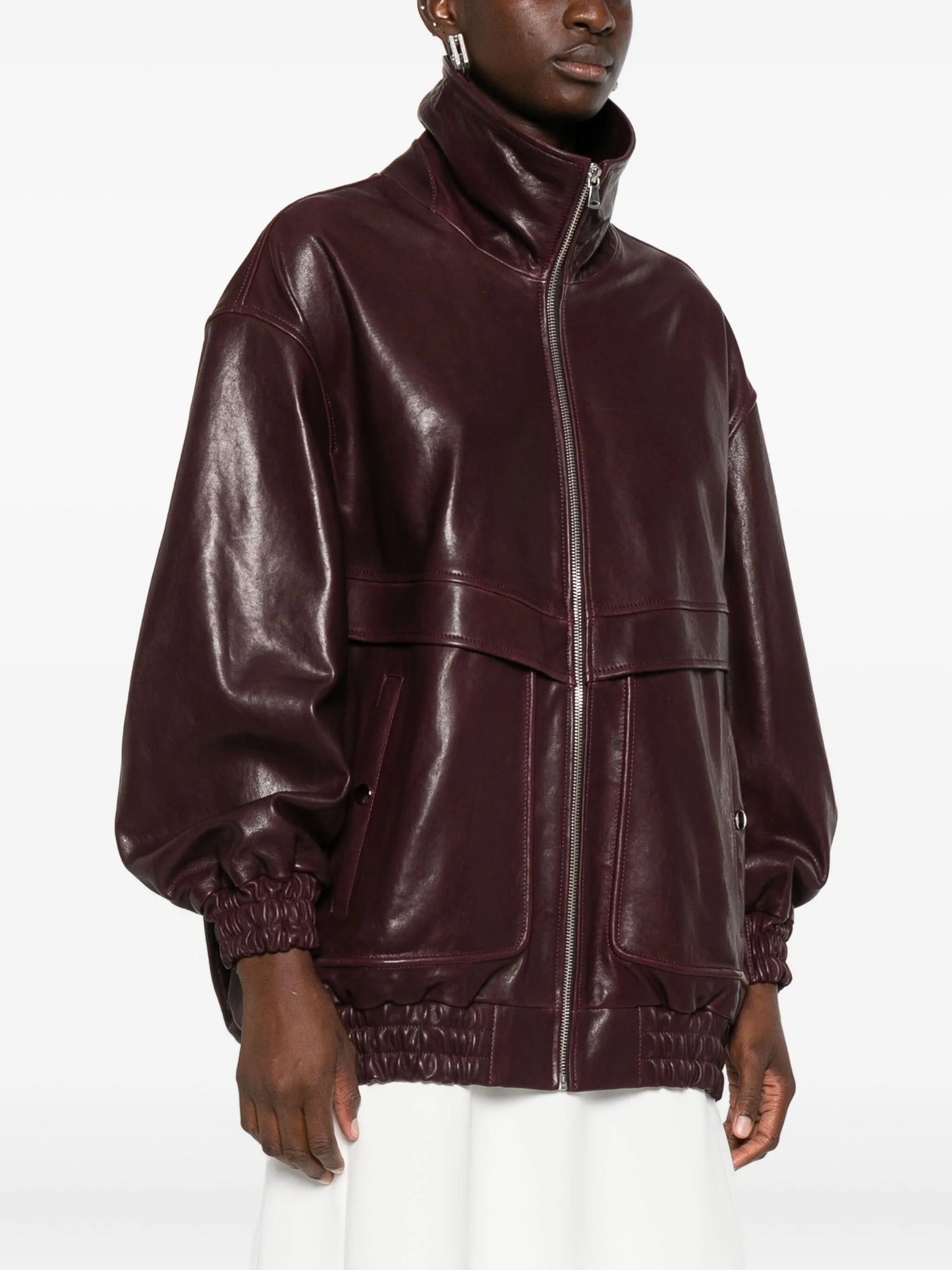 leather bomber jacket