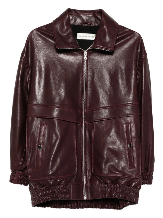 leather bomber jacket