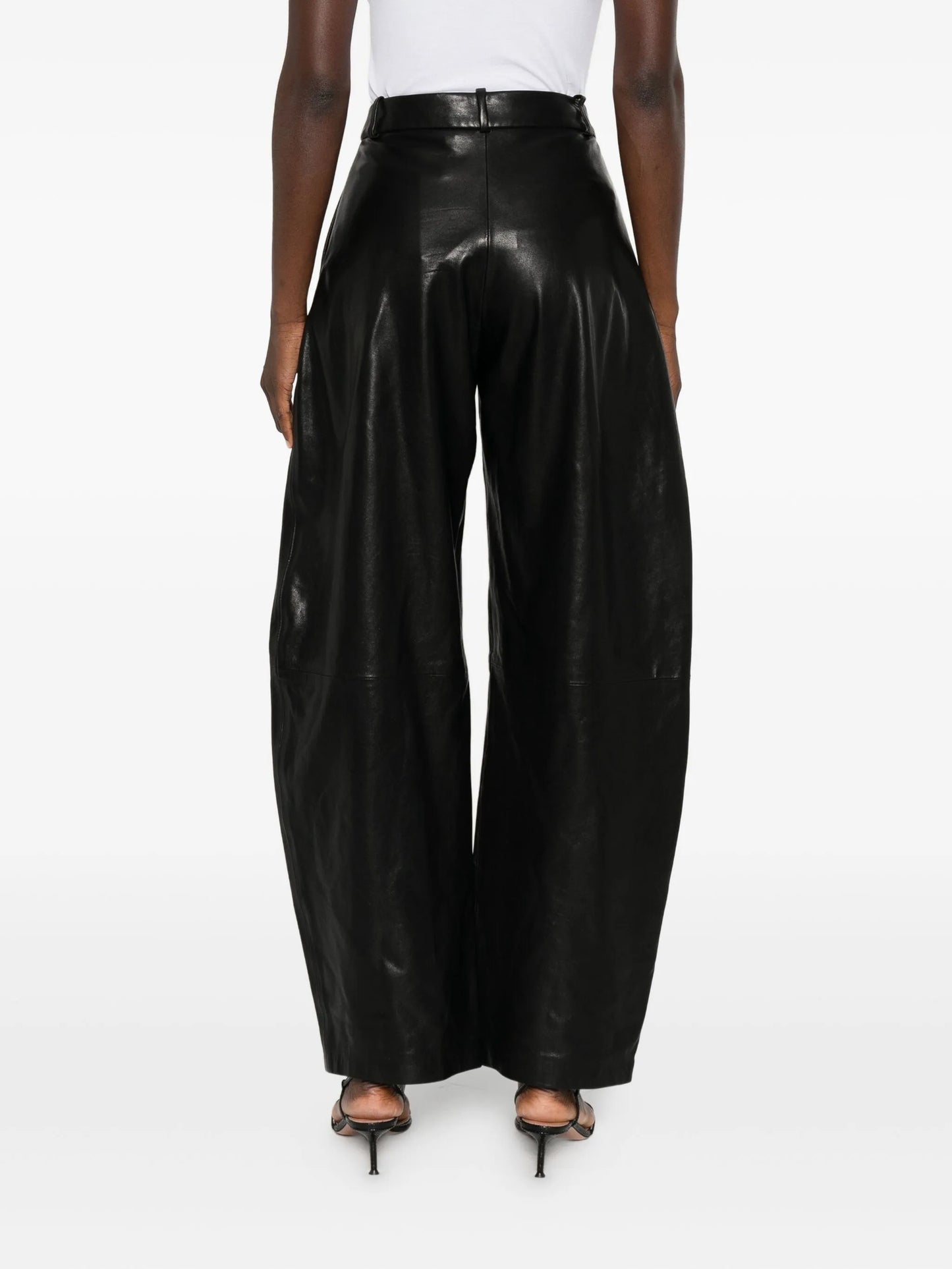 leather wide-leg trousers