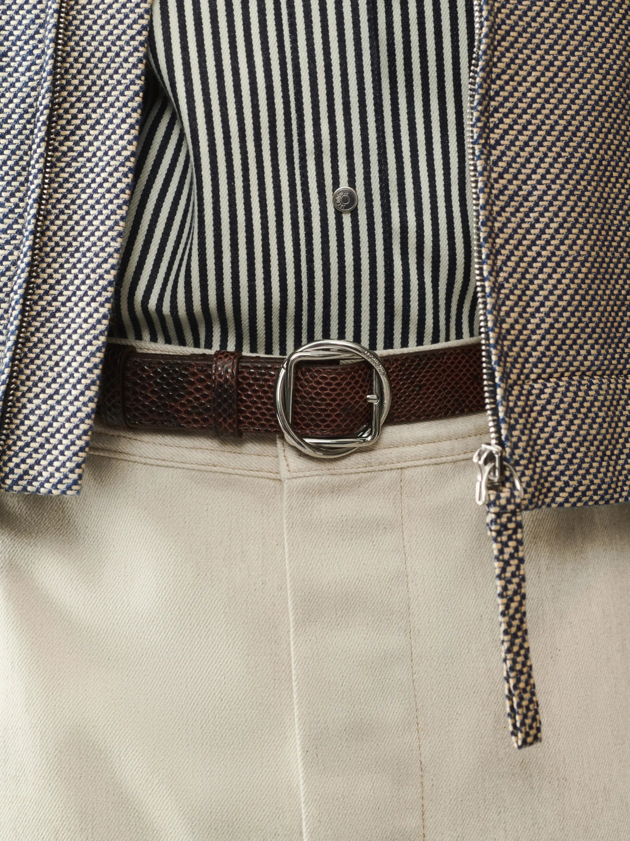 The Salon textured buckle belt