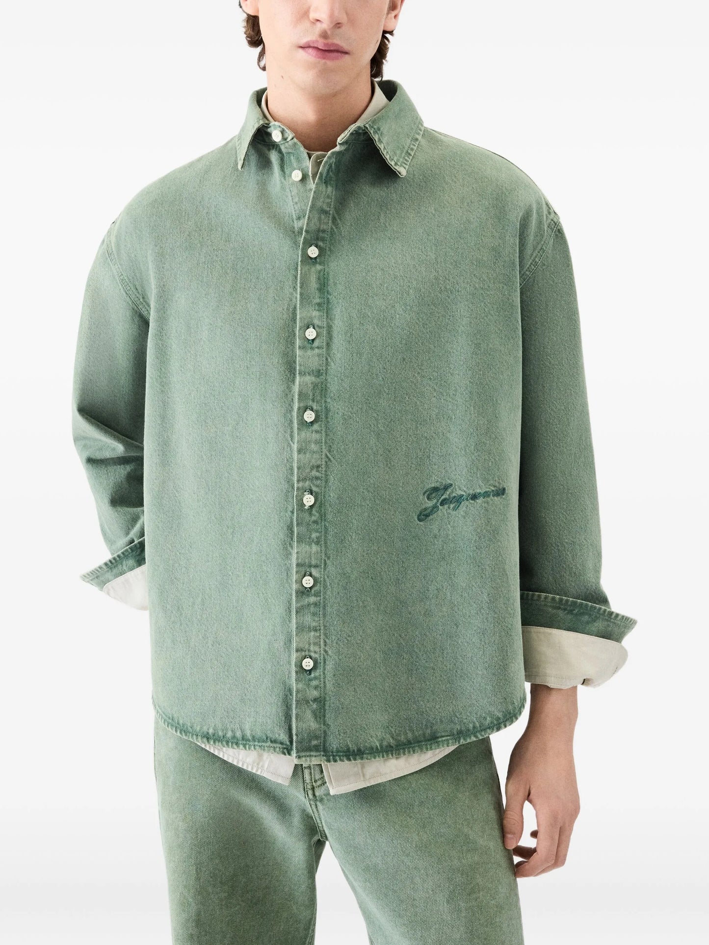 faded denim shirt