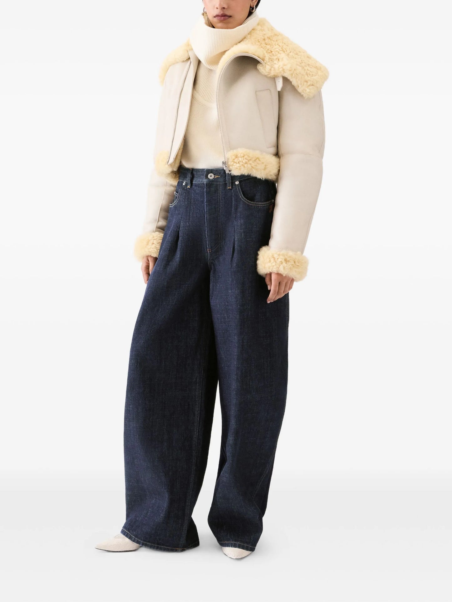 Le De-Nîmes Ovalo pleated jeans