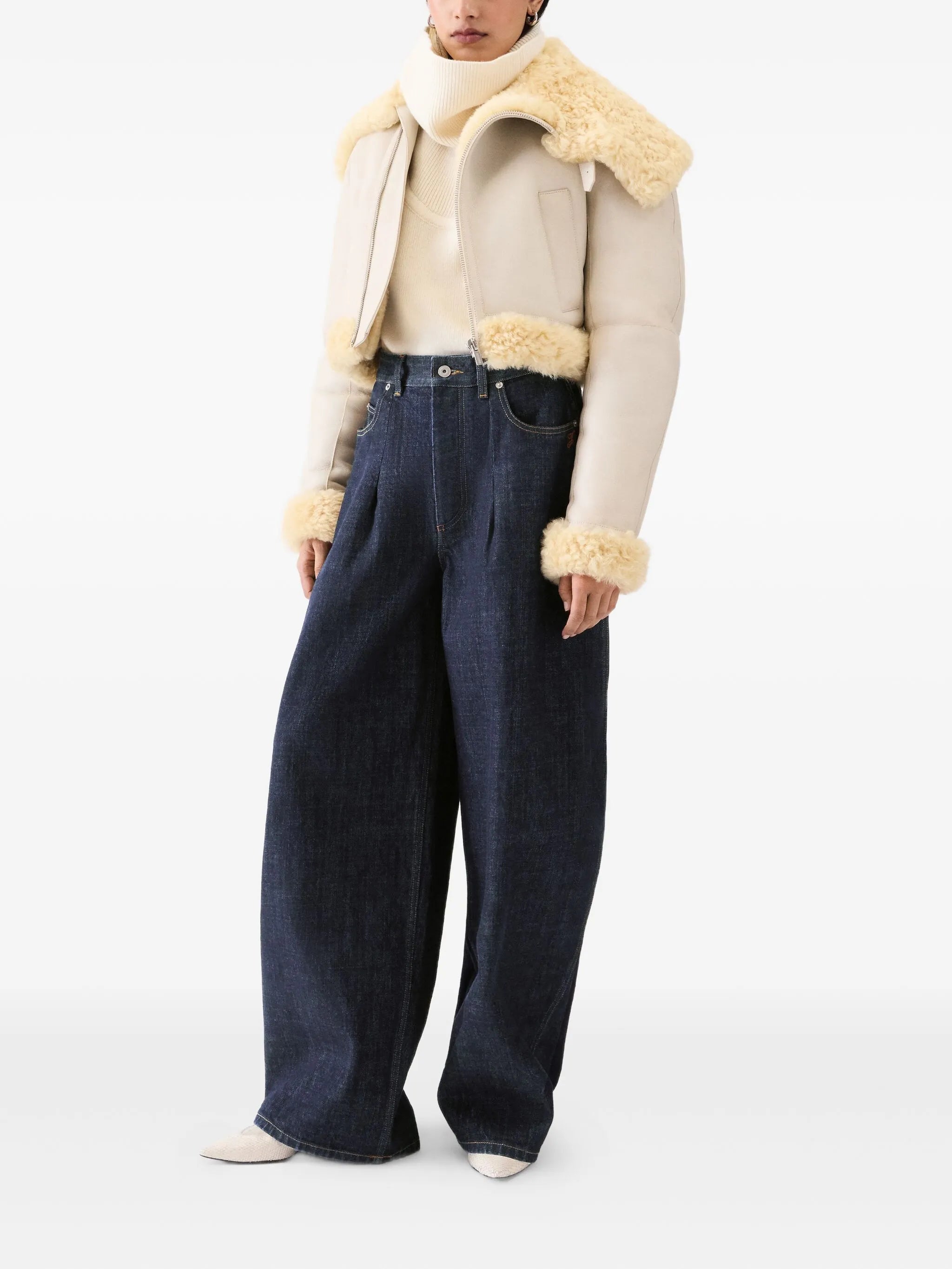 Le De-Nîmes Ovalo pleated jeans