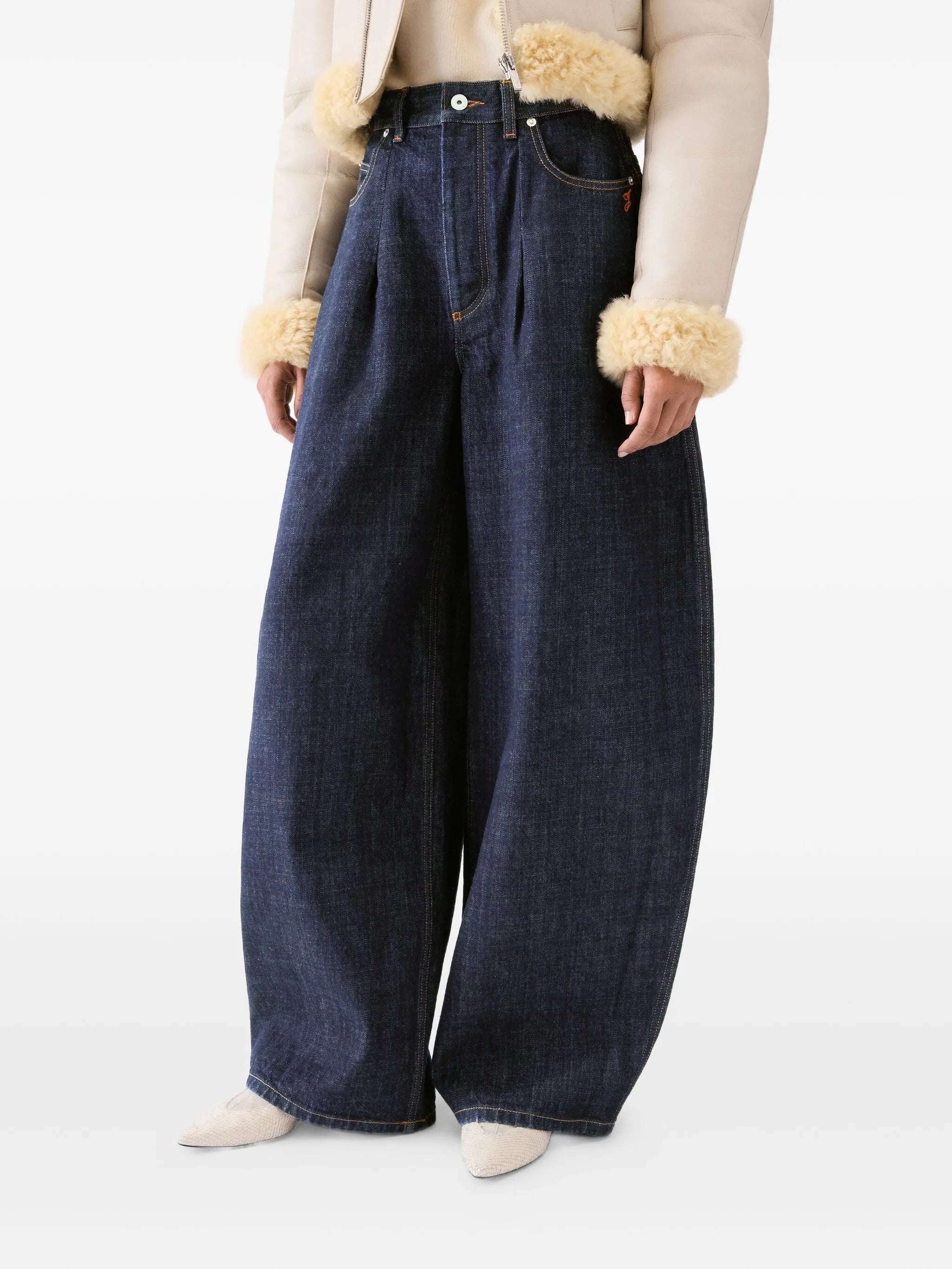 Le De-Nîmes Ovalo pleated jeans