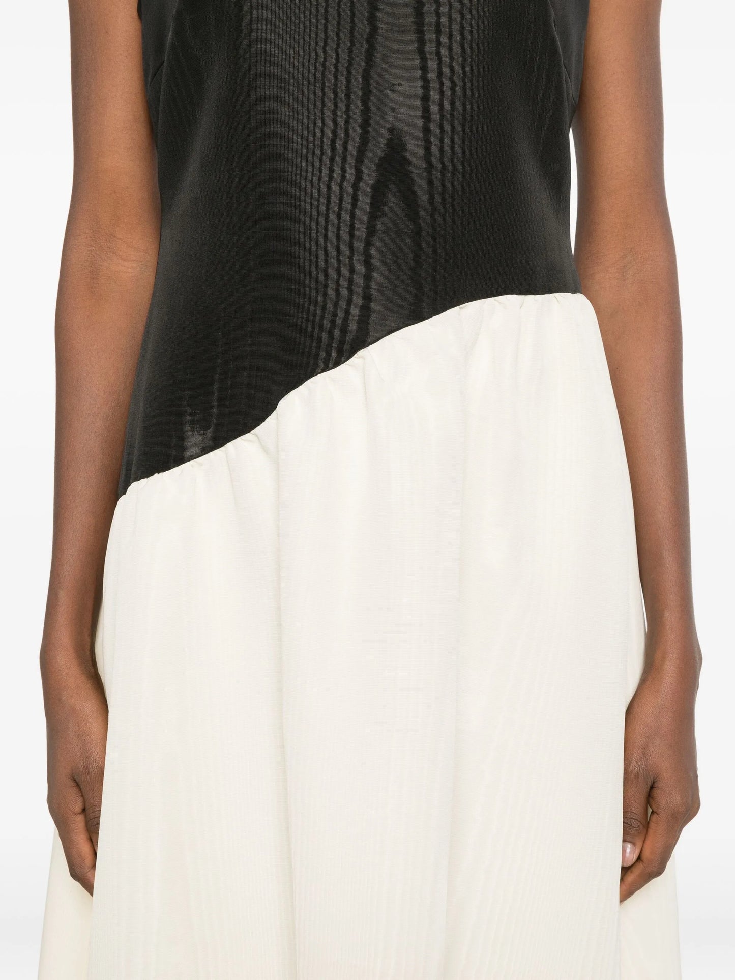 Laurel moiré-effect midi dress