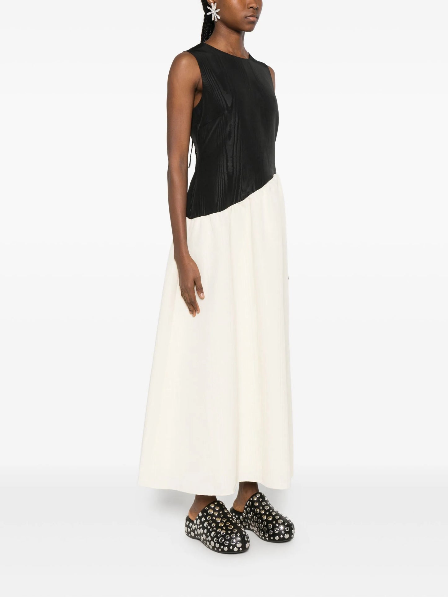 Laurel moiré-effect midi dress