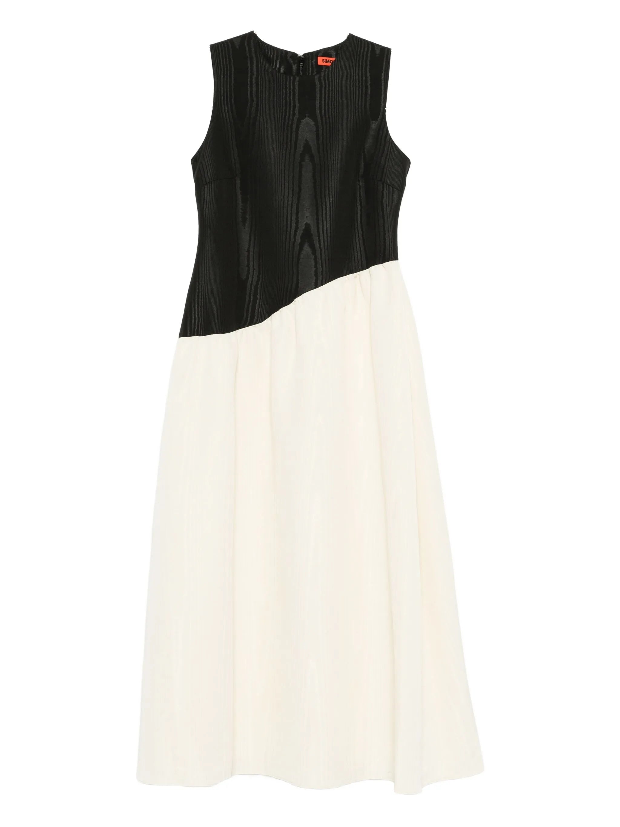 Laurel moiré-effect midi dress