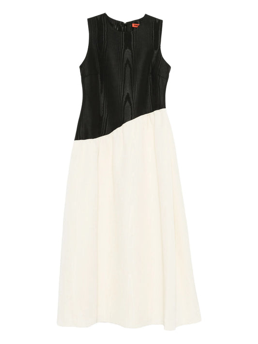 Laurel moiré-effect midi dress