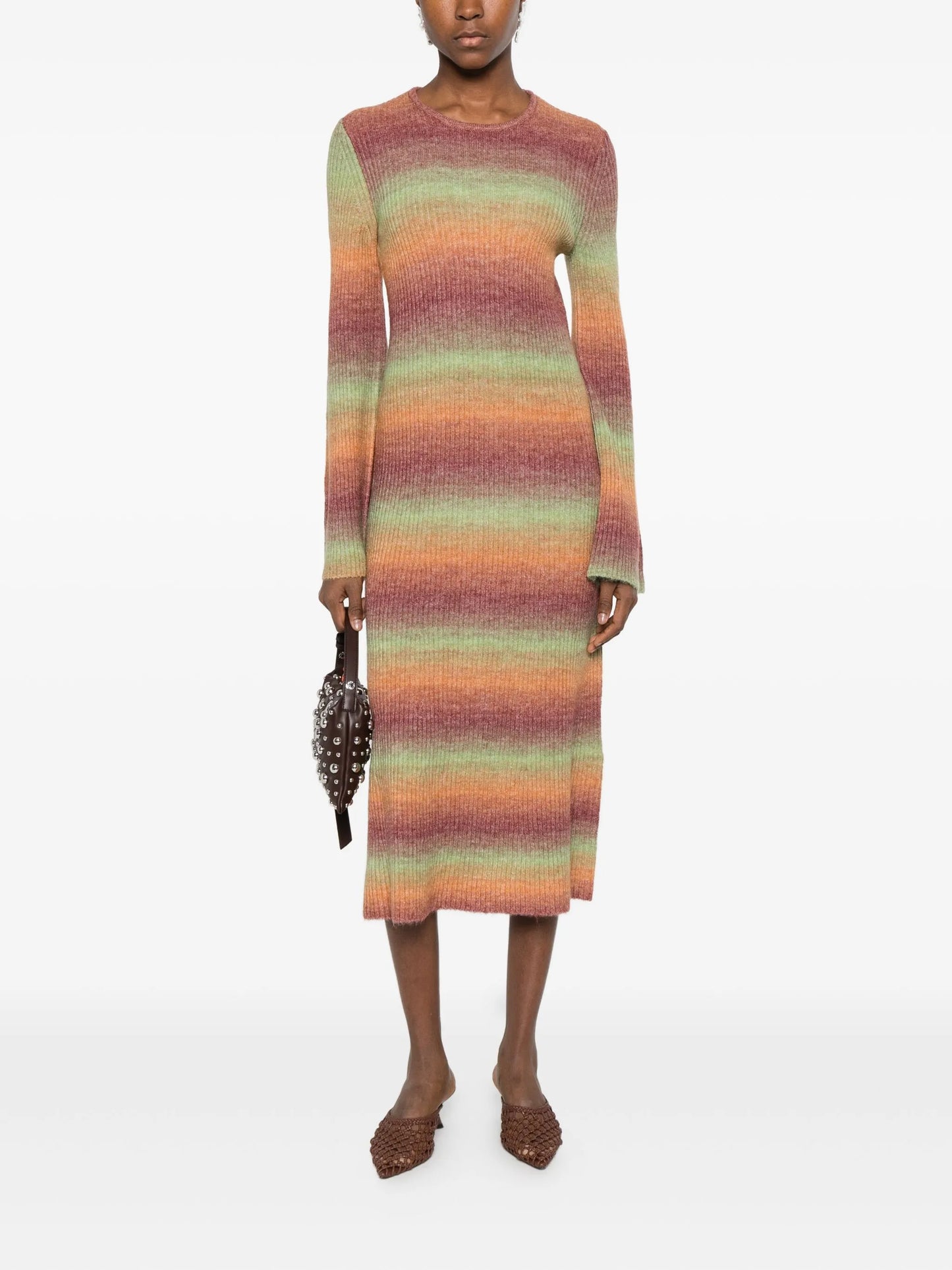 Axon striped midi dress