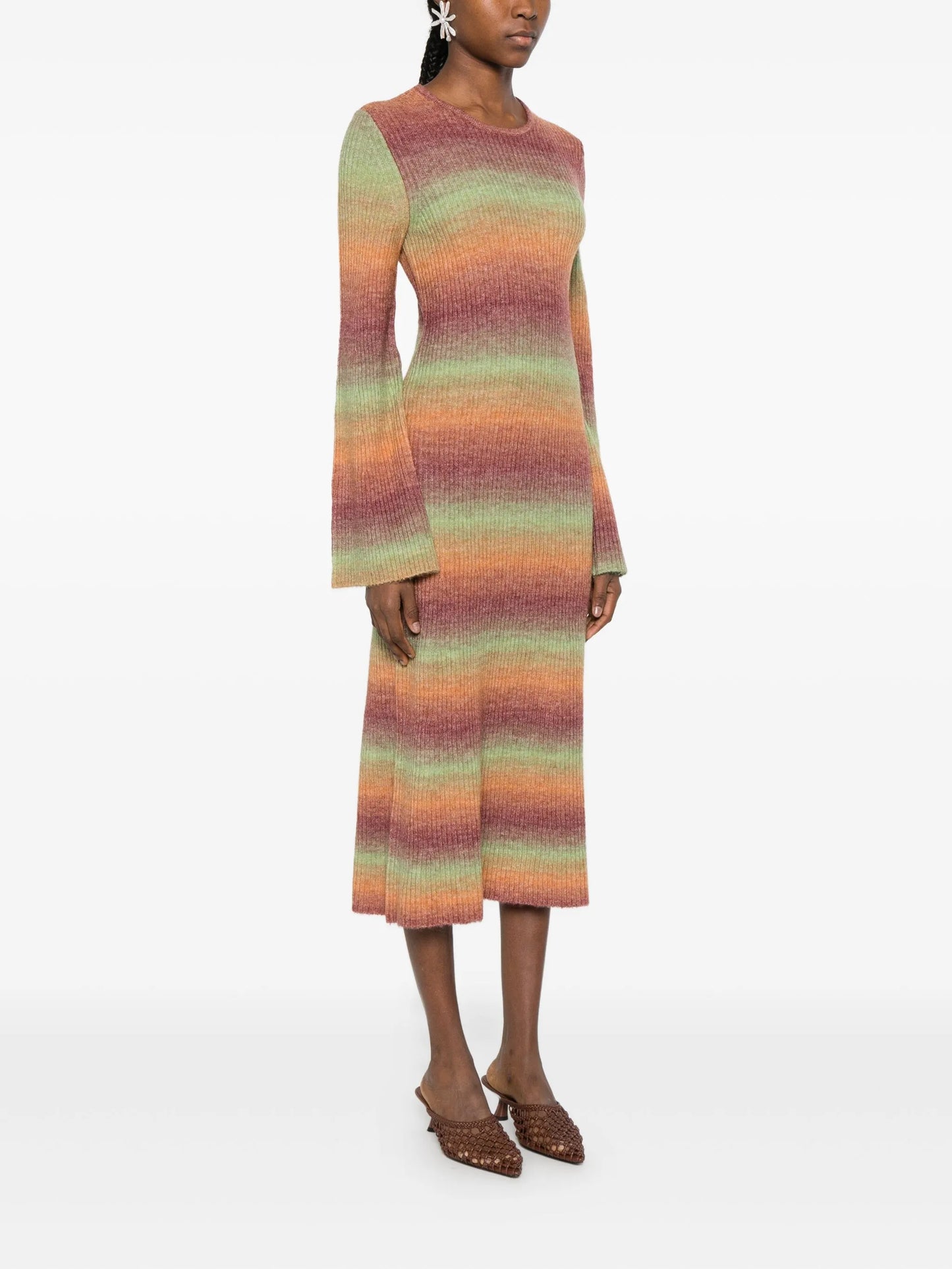Axon striped midi dress