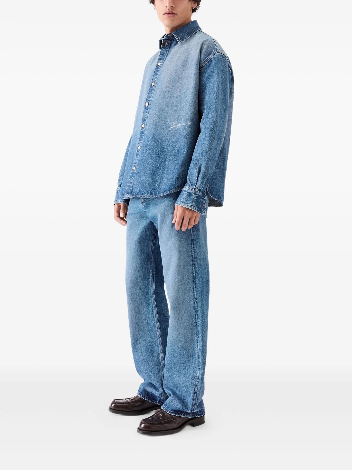 button-up denim shirt