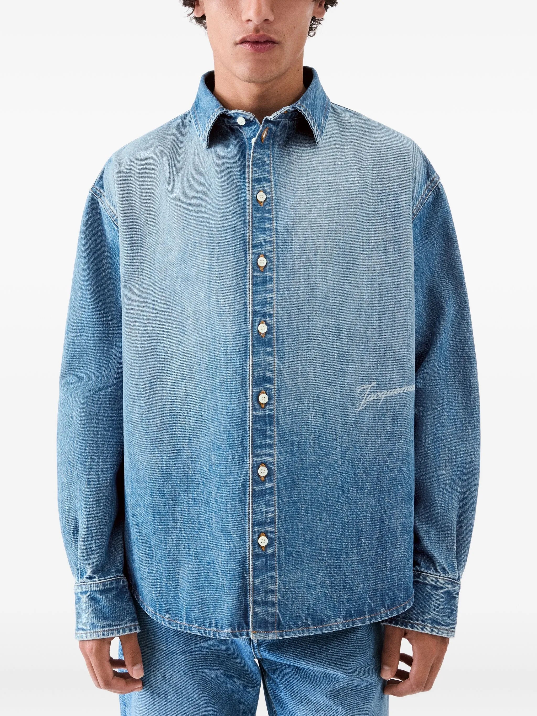 Simon de-Nîmes logo-embroidered shirt