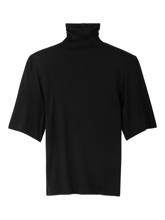 turtleneck short-sleeve top