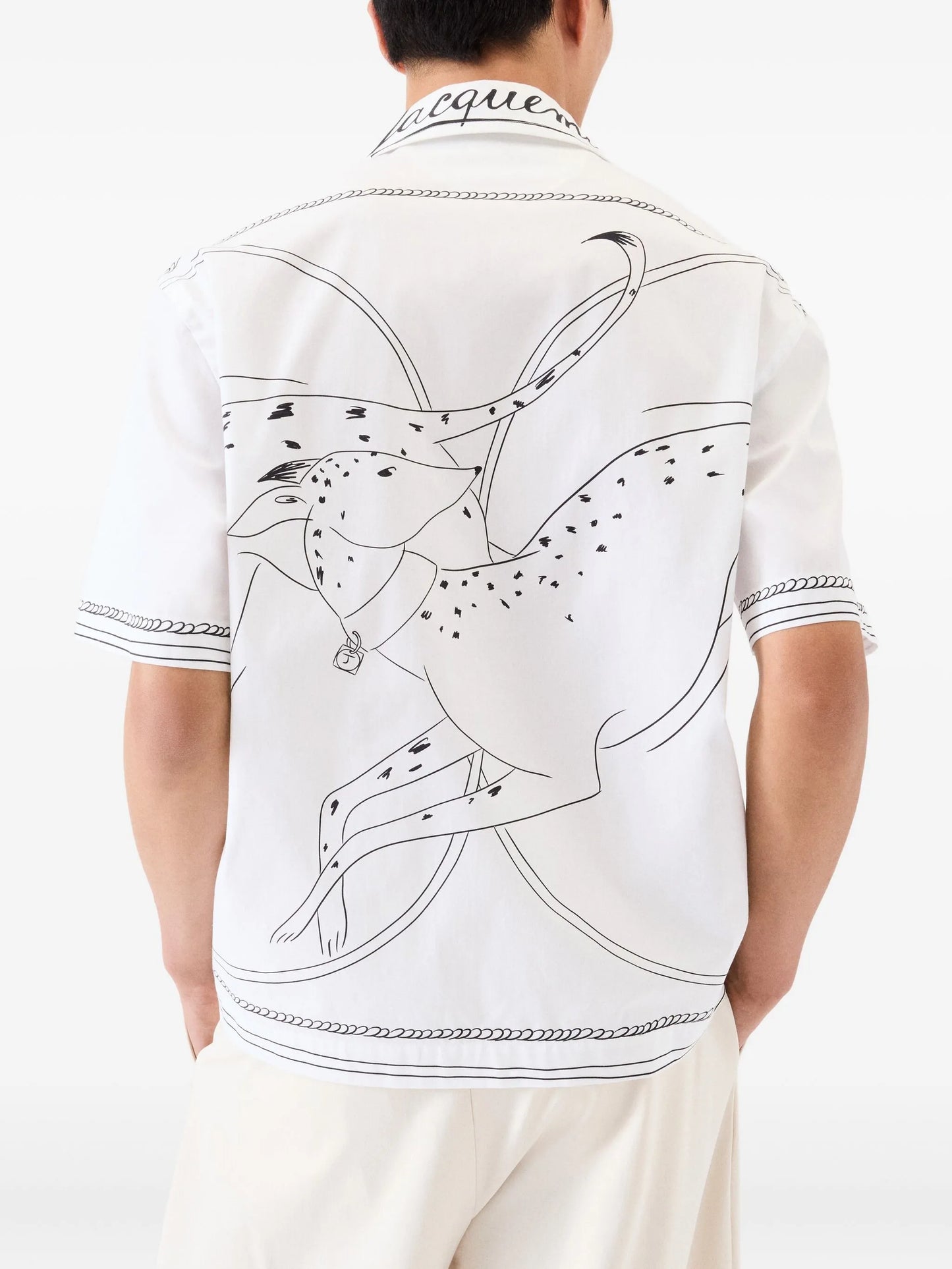 dog-print short-sleeve shirt
