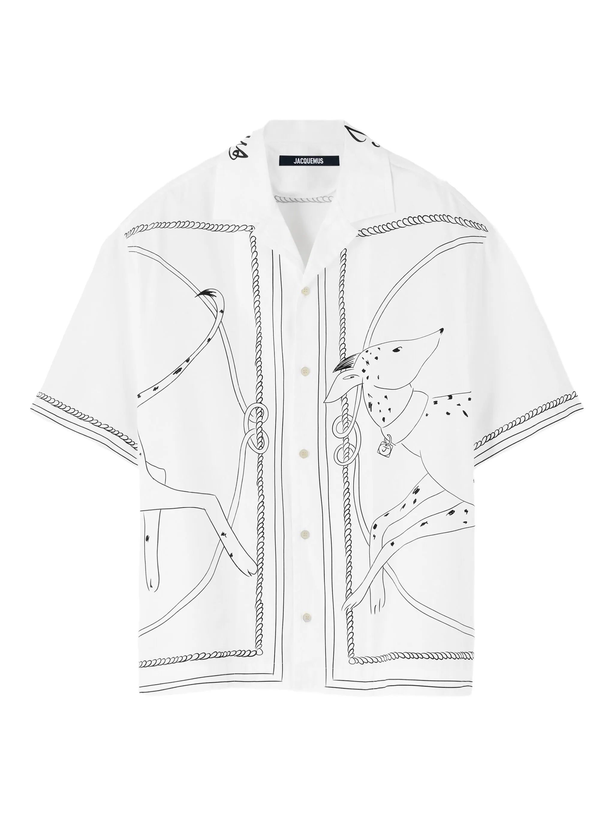 dog-print short-sleeve shirt
