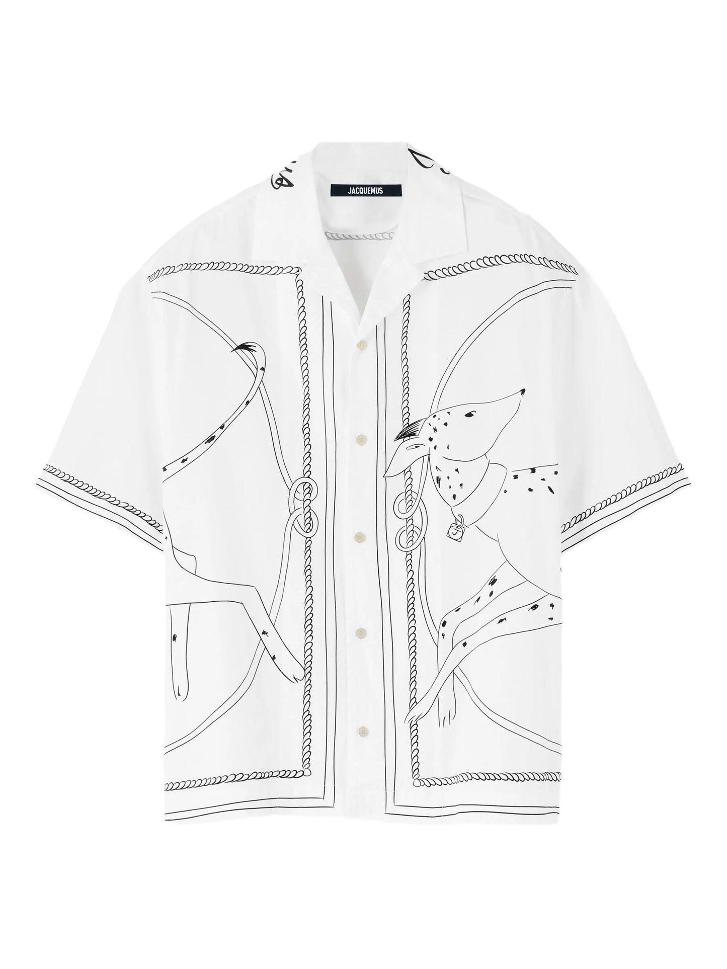 dog-print short-sleeve shirt