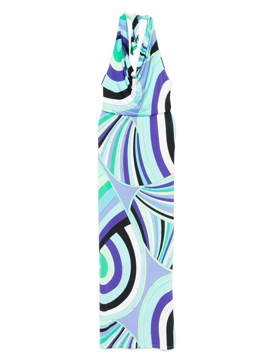 Iride-print maxi dress