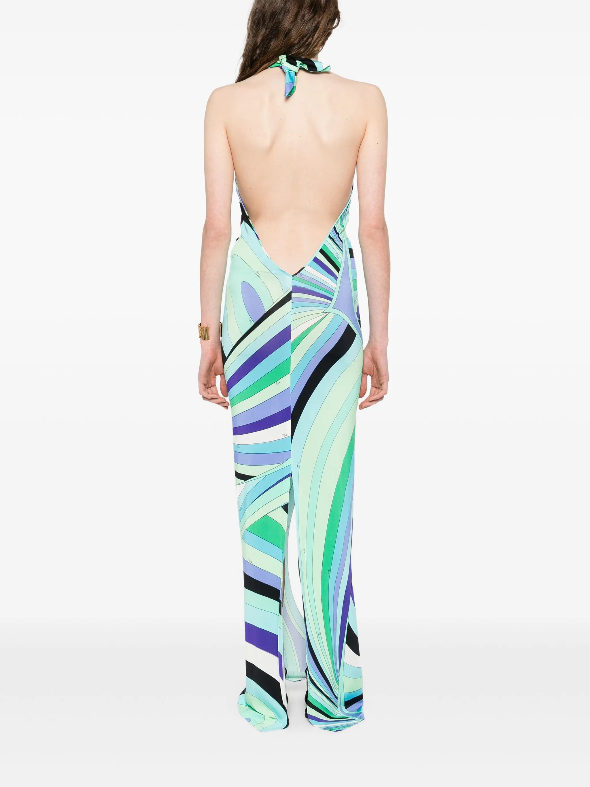 Iride-print maxi dress