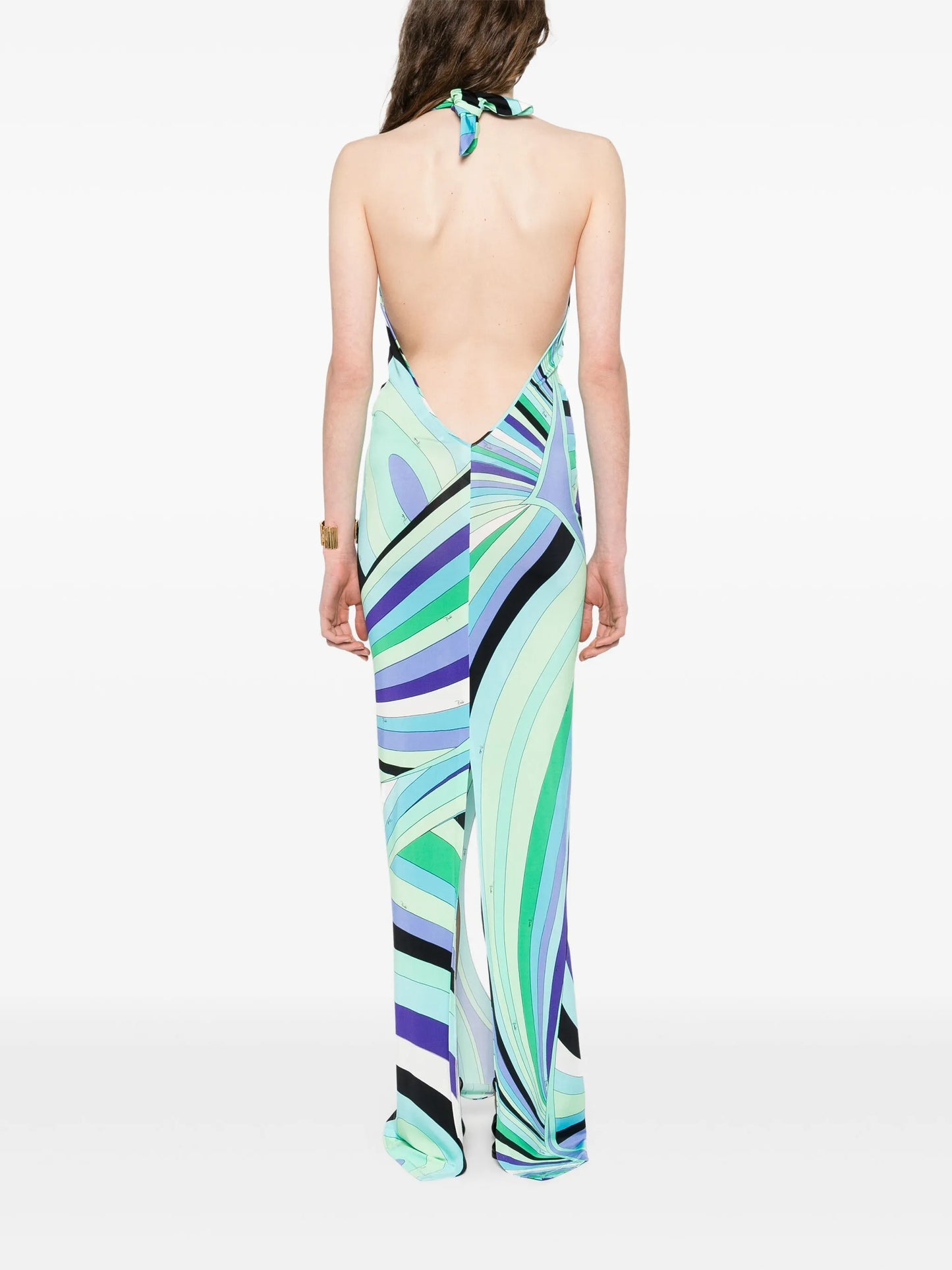 Iride-print maxi dress