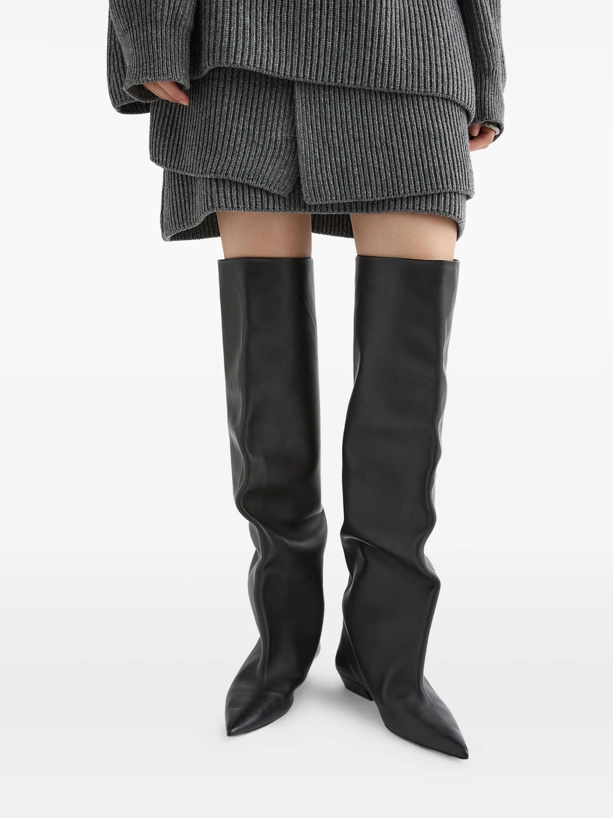 leather knee-high boots