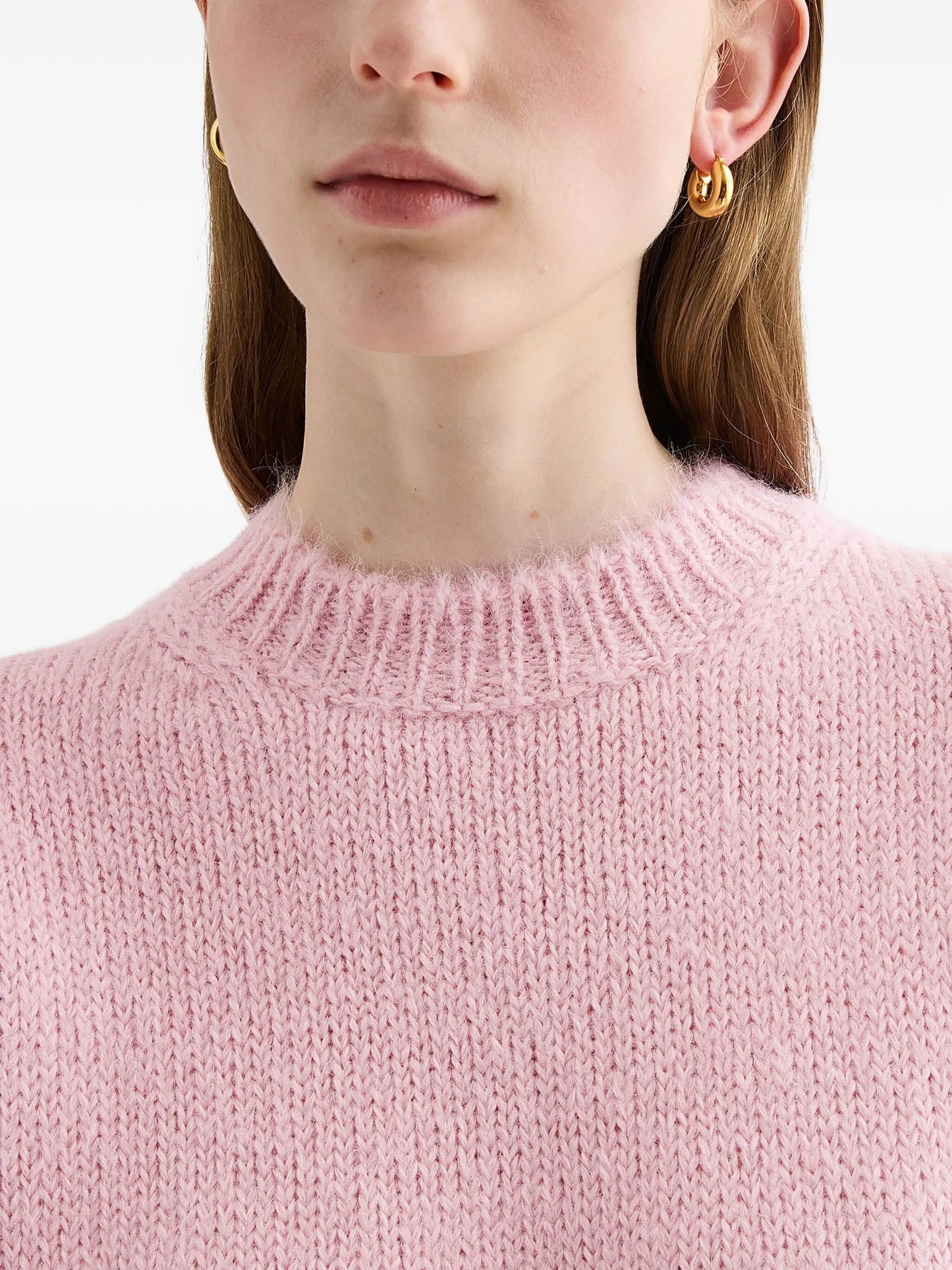 ribbed-cuff alpaca-wool-blend  sweater