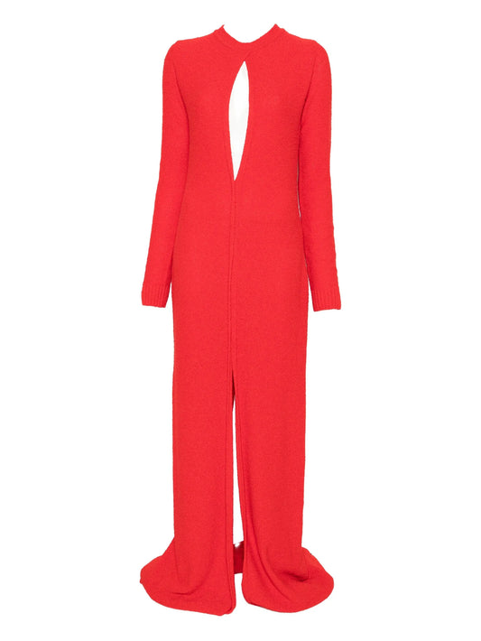 cut-out long-sleeve maxi dress