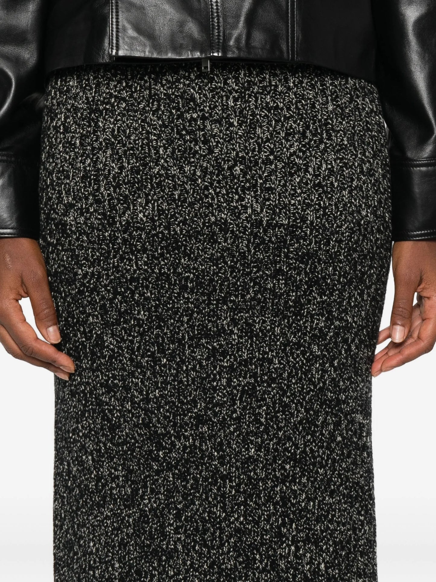 ribbed lurex-effect skirt