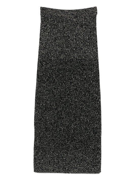 ribbed lurex-effect skirt