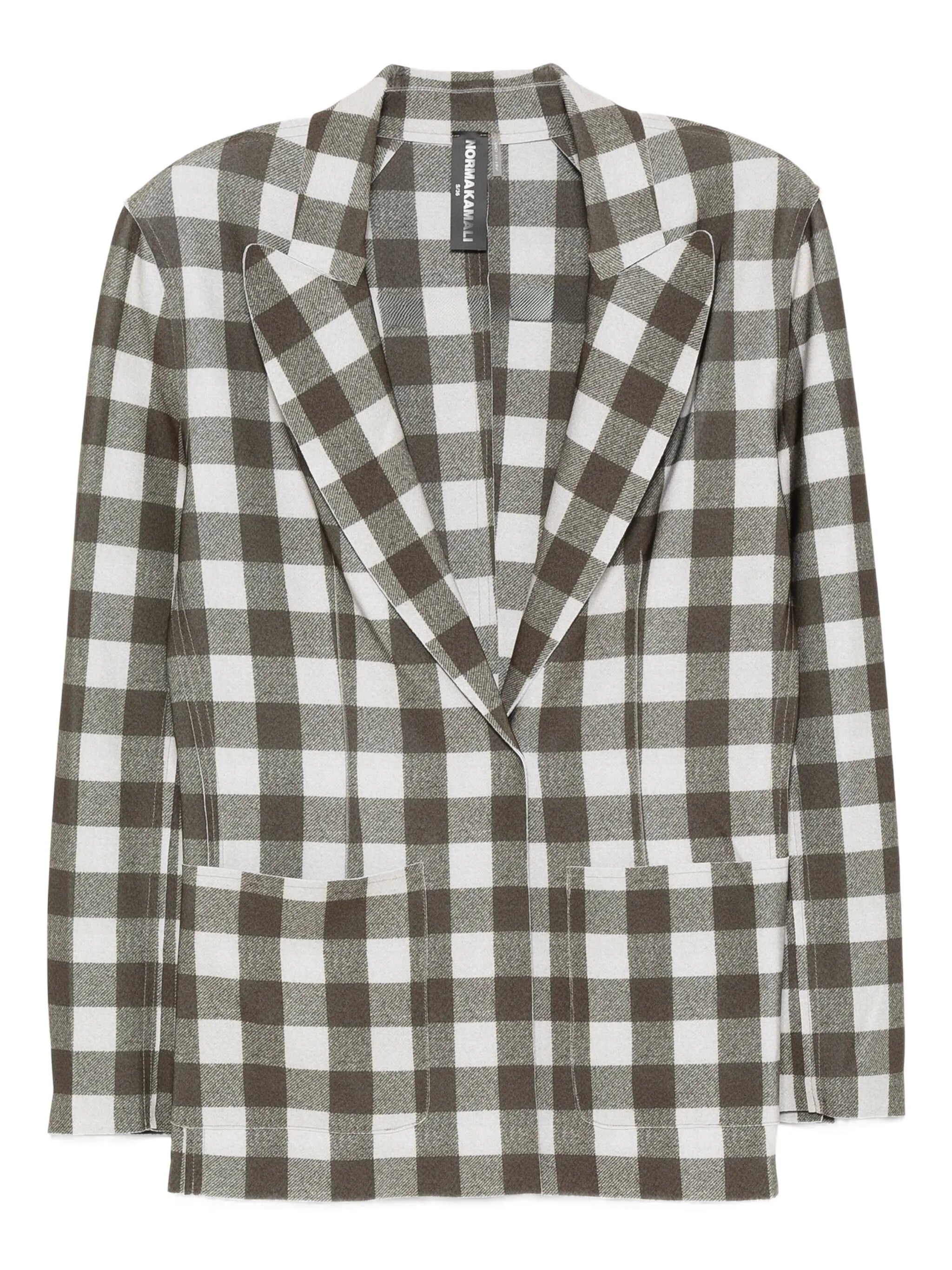 checked single-breasted blazer