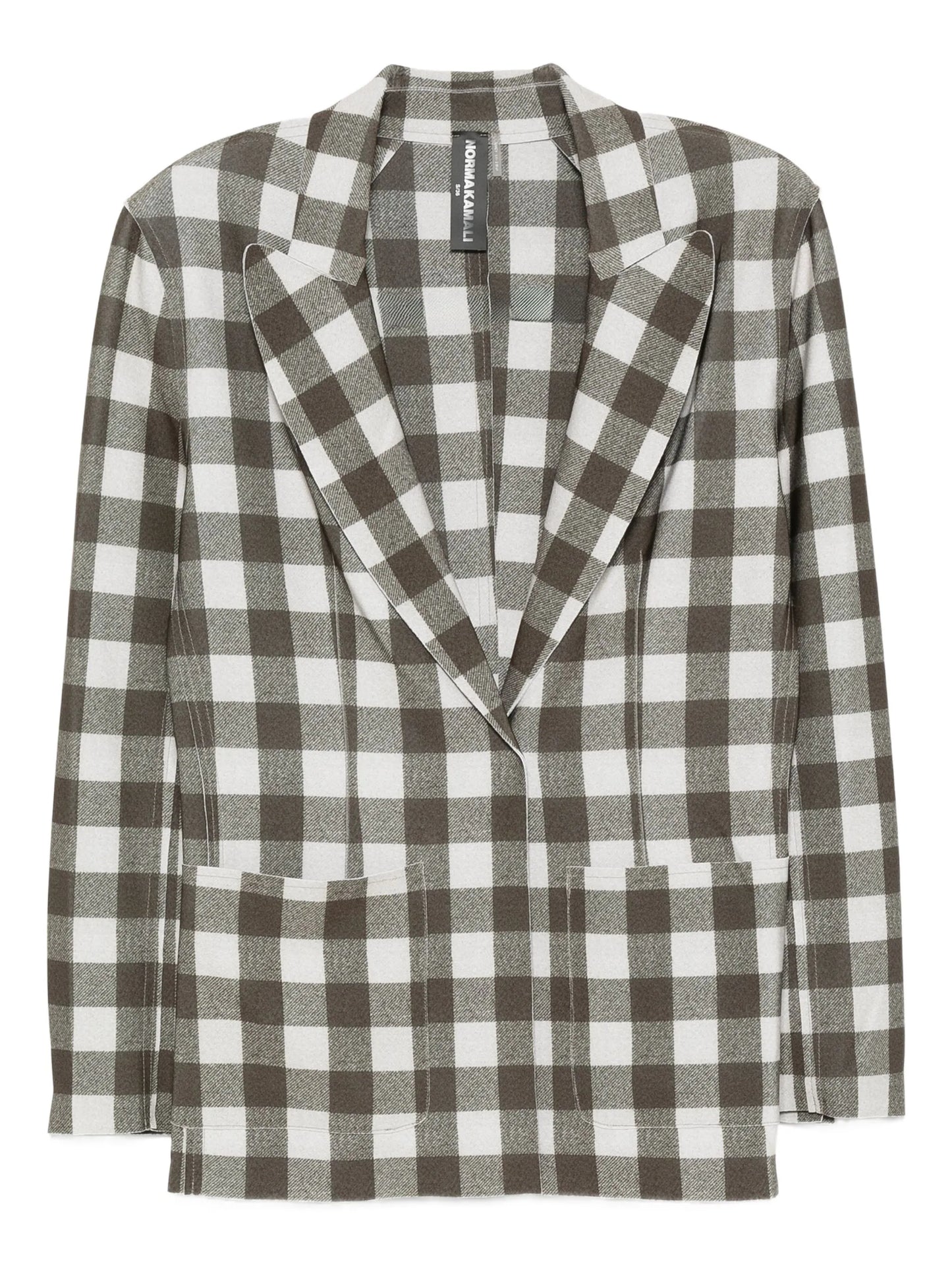checked single-breasted blazer