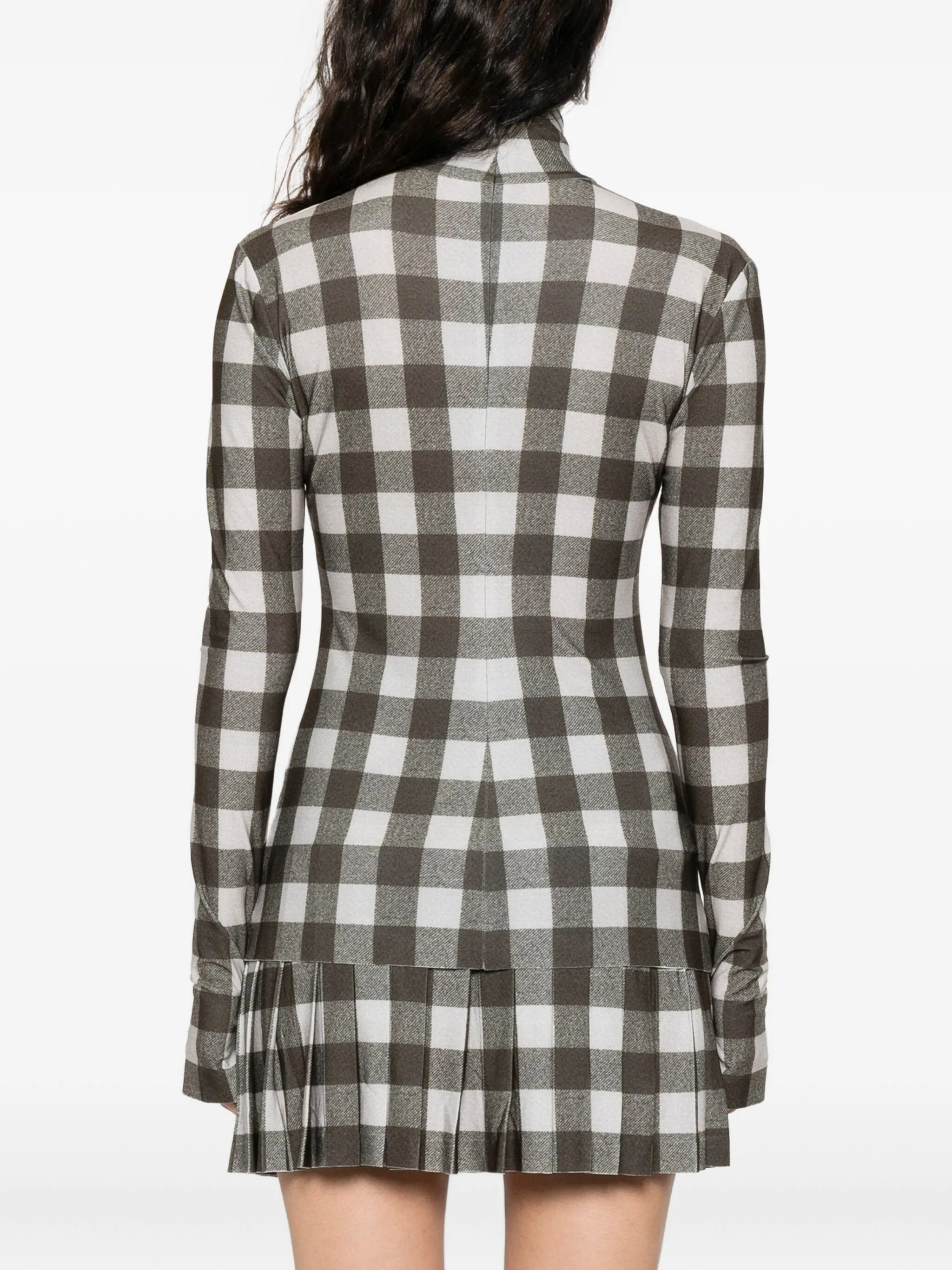 checked turtleneck top