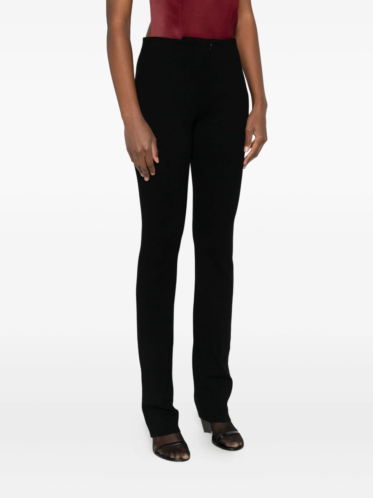 straight-leg knitted trousers