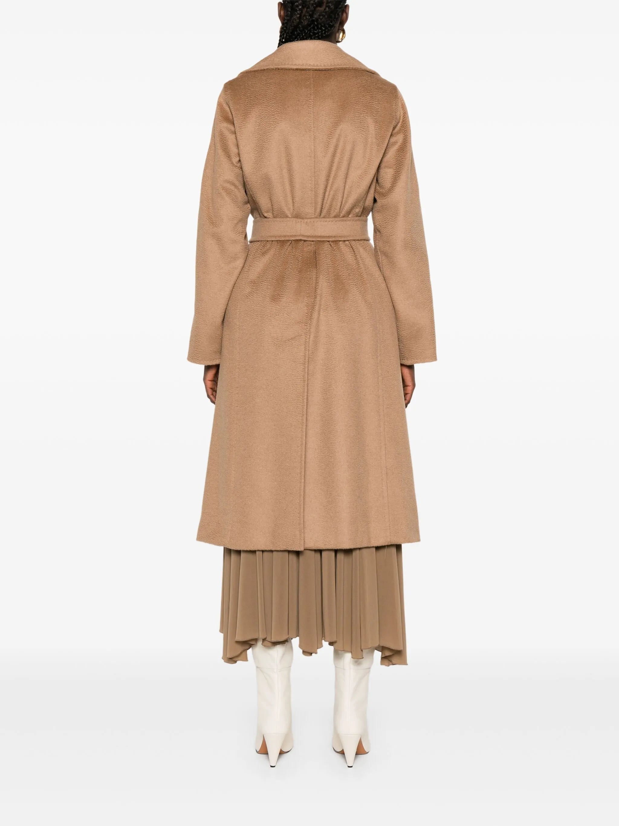 belted notched-lapel coat