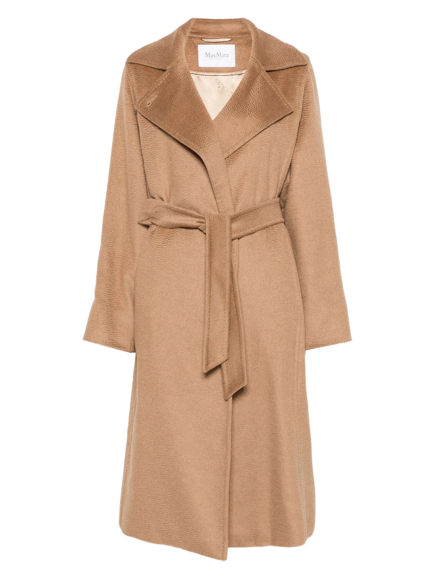 belted notched-lapel coat