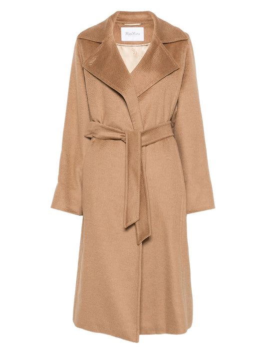 Manuela belted notched-lapel coat