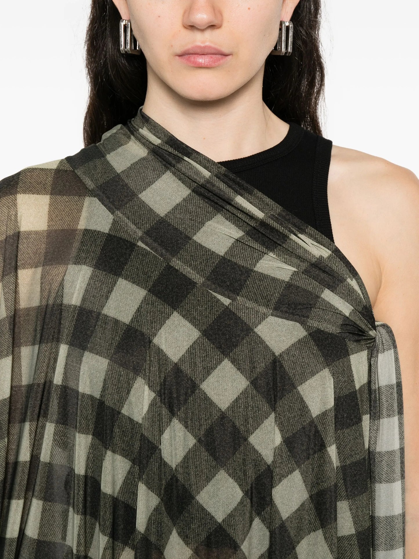 plaid pleated dress