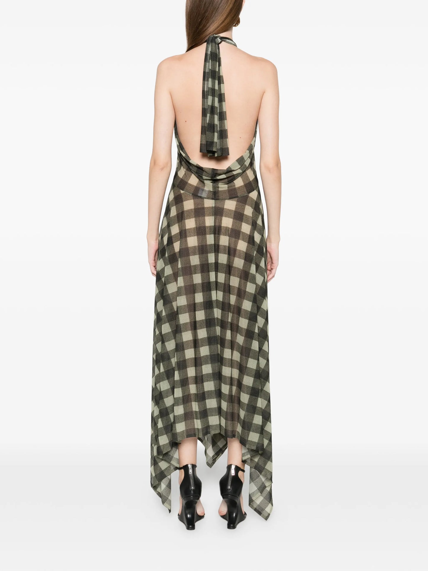 Midcalf plaid pleated dress