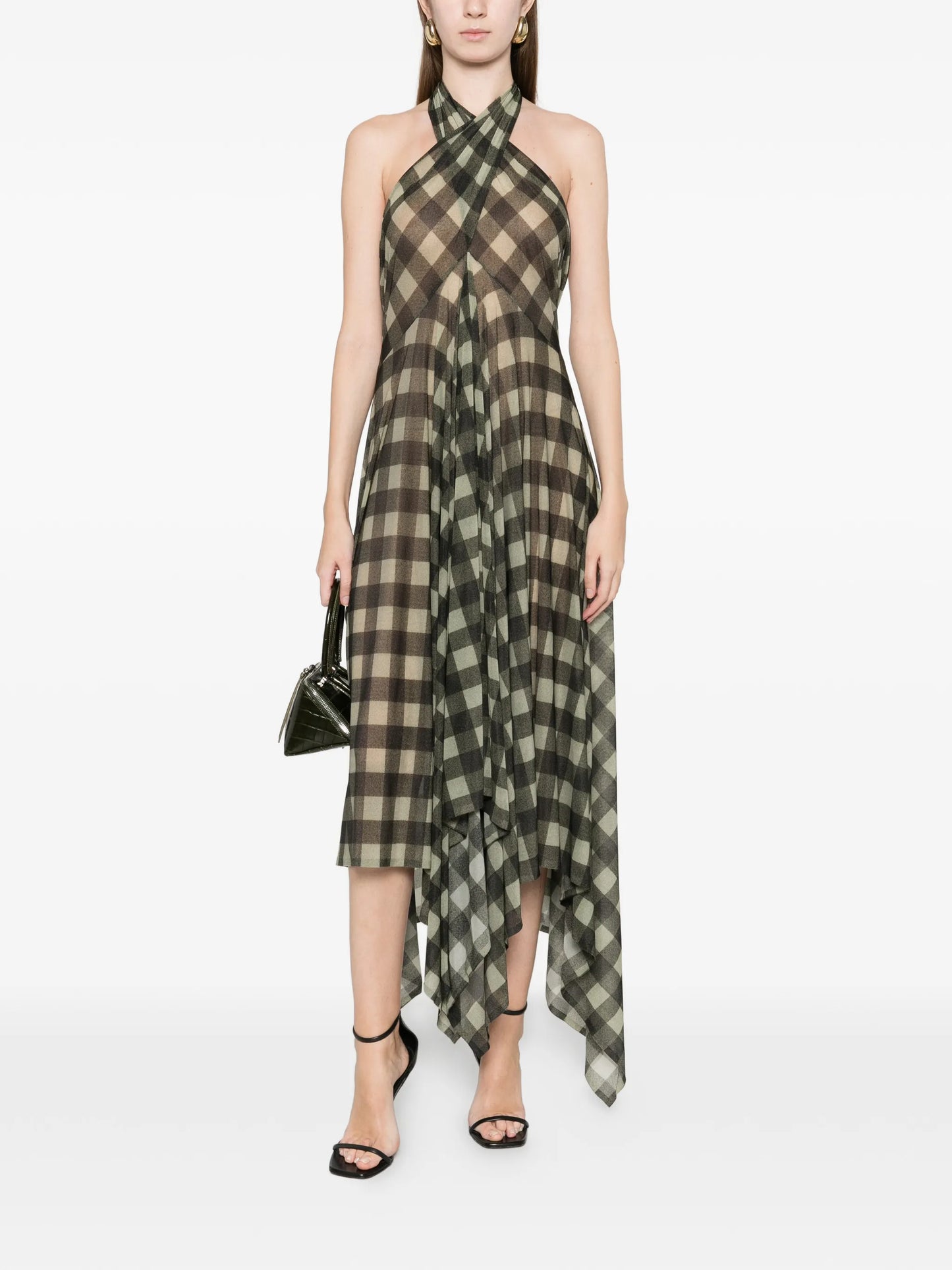 Midcalf plaid pleated dress