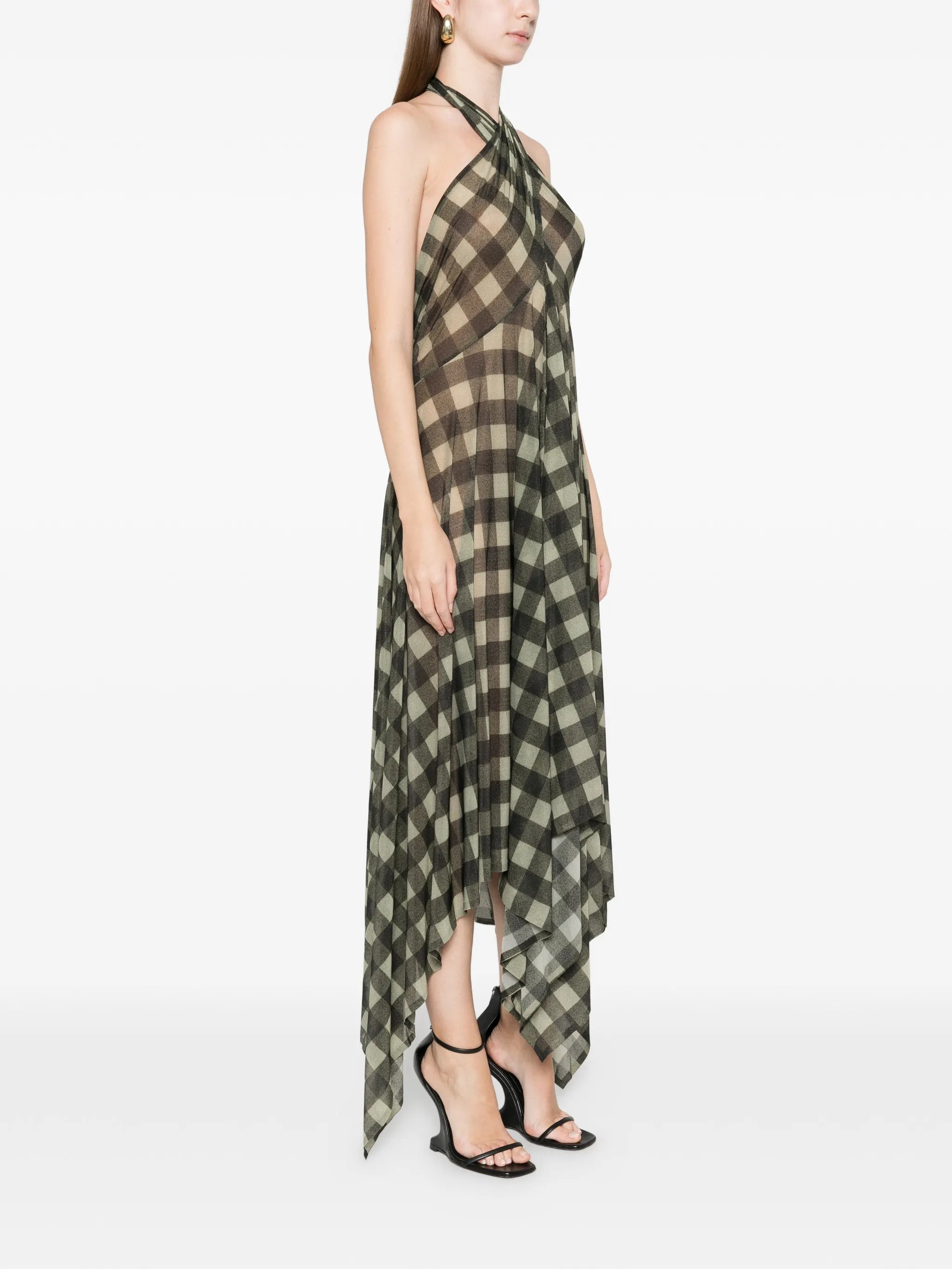 Midcalf plaid pleated dress