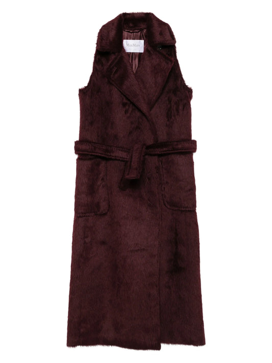 belted sleeveless coat
